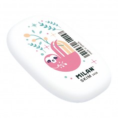 Milan 1416C Edicion Cuddles Goma de Borrar Ovalada Flexible - Miga de Pan - Caucho Sintetico - Envueltas Individualmente - Dibuj