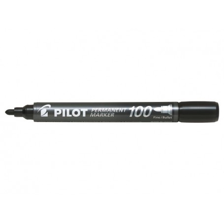 Pilot Rotulador Permanente 100 - Punta Fina de Bala 4,5mm - Trazo 1mm - Color Negro