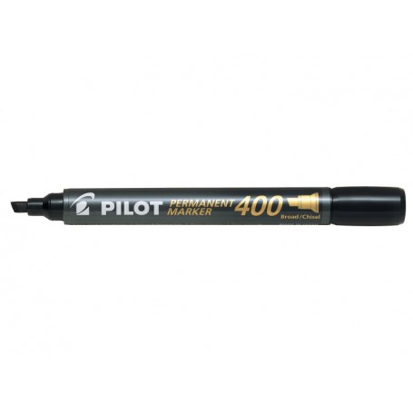 Pilot Rotulador Permanente 400 - Punta Biselada 4,5mm - Trazo 4mm - Color Negro