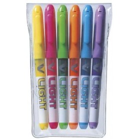Pilot Pack de 6 Rotuladores Marcadores V-Light - Punta Biselada 3.60mm - Trazo de 3.30mm - Colores Surtidos