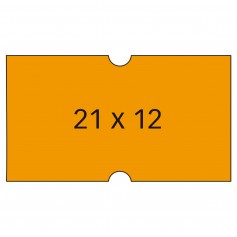 Apli Etiquetas Naranjas para Maquinas de Precios de 1 Linea - Tamaño 21x12mm - Pack de 6 Rollos - Adhesivo Permanente - Compatib