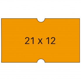 Apli Etiquetas Naranjas 21x12mm para Maquinas de Precios de 1 Linea - Pack de 6 Rollos con 1000 Etiquetas/Rollo - Adhesivo Remov