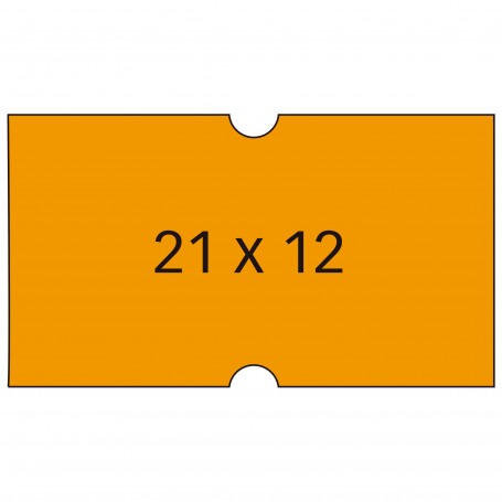Apli Etiquetas Naranjas 21x12mm para Maquinas de Precios de 1 Linea - Pack de 6 Rollos con 1000 Etiquetas/Rollo - Adhesivo Remov