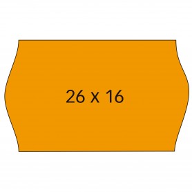 Apli Etiquetas Naranjas Removibles 26x16mm para Maquinas de Precios de 2 Lineas - Pack de 6 Rollos - Cantos Sinusoidales - Alta 