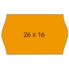 Apli Etiquetas Naranjas Removibles 26x16mm para Maquinas de Precios de 2 Lineas - Pack de 6 Rollos - Cantos Sinusoidales - Alta 