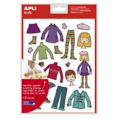 Apli Bolsa de Gomets Tematicos el Armario - 252 Gomets en 12 Hojas - Adhesivo Removible - Desarrollados con Educadores - Adhesiv