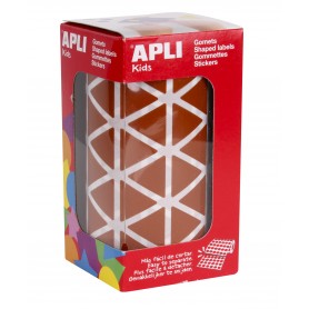 Apli Gomets Triangulares Marron 20x20x20mm - 59 Hojas Pretroqueladas - 2832 Gomets por Rollo - Ideal para Escuelas y Talleres In