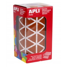 Apli Gomets Triangulares Marron 20x20x20mm - 59 Hojas Pretroqueladas - 2832 Gomets por Rollo - Ideal para Escuelas y Talleres In