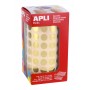 Apli Gomets Redondos de Ø 10.5mm en Oro Metalizado - 59 Hojas Pretroqueladas - 5192 Gomets por Rollo - Ideal para Actividades In