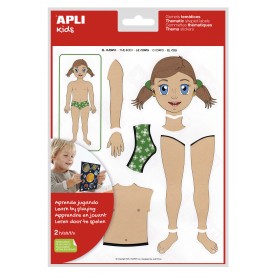 Apli Bolsa de Gomets Tematicos el Cuerpo - 26 Gomets - Adhesivo Removible - Desarrollados con Educadores - Ayuda a Identificar P