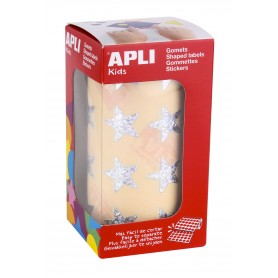Apli Gomets Estrella Holograficos 19.5mm - 1416 Unidades por Rollo - Ideal para Actividades Infantiles - Cumple Normas de Calida