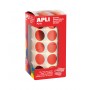 Apli Gomets Redondos Ø 20mm Rojo Metalizado - 59 Hojas Pretroqueladas - 1770 Gomets por Rollo - Ideal para Actividades Creativas