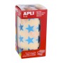 Apli Gomets Estrella Azul Metalizado - Tamaño 19.5mm - Adhesivo Permanente - 1416 Gomets por Rollo - Ideal para Actividades Crea
