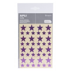 Apli Gomets Estrella Holograficos - Tamaño 12.5mm y 19.5mm - Adhesivo Permanente - 120 Unidades por Bolsa - Desarrollo de Habili