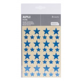 Apli Gomets Estrella Holograficos - Tamaño 12.5mm y 19.5mm - Adhesivo Permanente - 120 Gomets por Bolsa - Desarrollo de Habilida