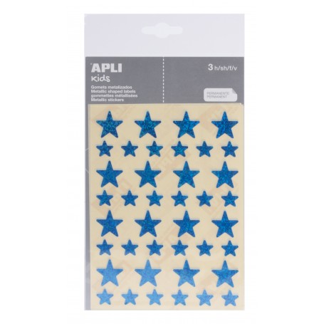 Apli Gomets Estrella Holograficos - Tamaño 12.5mm y 19.5mm - Adhesivo Permanente - 120 Gomets por Bolsa - Desarrollo de Habilida