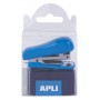 Apli Pocket Grapadora - Tamaño 56mm - Grapas Nº10 - Pack con 1 Grapadora y 2000 Grapas del Mismo Color