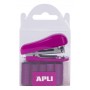 Apli Grapadora Pocket Rosa - Tamaño de Grapas 56mm - Diseño Compacto y Ligero - Incluye 2000 Grapas del Mismo Color