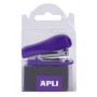Apli Grapadora Pocket Lila - Tamaño 56mm para Grapas Nº10 - Incluye 2000 Grapas del Mismo Color - Facil de Usar y Transportar - 