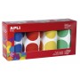Apli Gomets Redondos Ø 45mm - Pack de 4 Rollos Surtidos - 1416 Gomets por Pack - Adhesivo Permanente - Hojas Pretroqueladas - Id