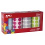 Apli Gomets Redondos Ø 20mm - Colores Surtidos - Adhesivo Permanente - 4 Rollos - 7080 Gomets - Desarrollo Psicomotriz - Normas 