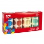 Apli Gomets Redondos Metalizados Ø 33mm - Pack de 4 Rollos (Amarillo, Azul, Rojo y Verde) - 2256 Gomets en Total - Hojas Pretroq