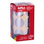 Apli Gomets Redondos Plata Metalizado - Ø33mm - 59 Hojas Pretroqueladas - Adhesivo Base Agua - Normas EN-71 y FSC