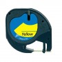 Dymo LetraTag S0721620 Cinta de Etiquetas Generica para Rotuladora - Texto negro sobre fondo amarillo - Ancho 12mm x 4 metros (9