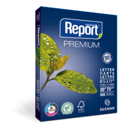 Paquete de 500 folios SUZANO REPORT PREMIUM, 75gr.